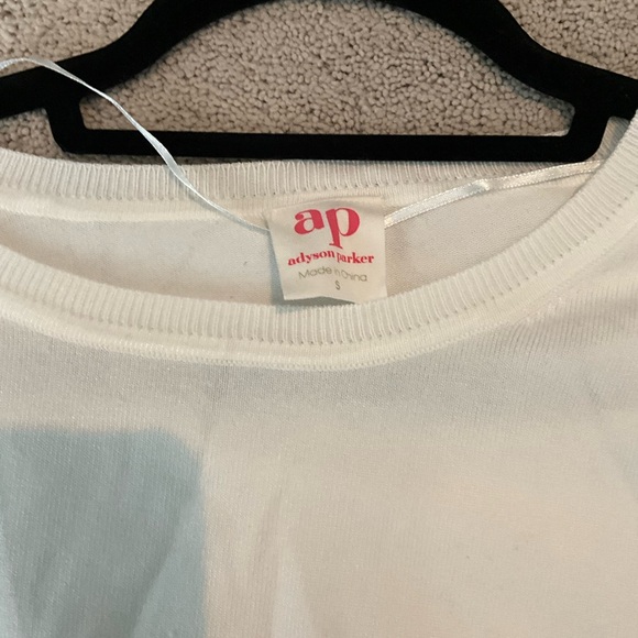 AP Adyson Parker Long Sleeve White Knit Tee - Picture 3 of 4